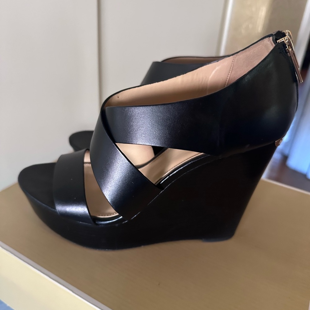 Michael Kors Black Wedge Sandals - Picture 3 of 6